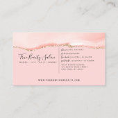 Blush Pink Gold Agate Marble Afsprakenkaartje (Achterkant)