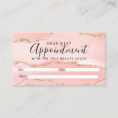 Blush Pink Gold Agate Marble Afsprakenkaartje (Voorkant)