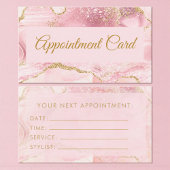 Blush Pink Gold Agate Marble Appointment Card Visitekaartje