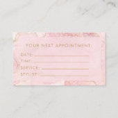 Blush Pink Gold Agate Marble Appointment Card Visitekaartje (Achterkant)