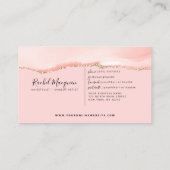 Blush Pink Gold Agate Marble Klantenkaartje (Achterkant)