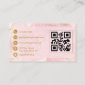 Blush Pink Gold Agate QR Code Jewelry Designer  Visitekaartje (Achterkant)