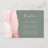 Blush Pink Gold Agate Sage Green Weddenschappen Re Informatiekaartje (Voorkant)