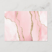 Blush Pink Gold Agate Sage Green Wedding Details Informatiekaartje (Achterkant)