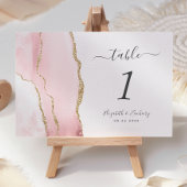 Blush Pink Gold Agate Wedding Kaart
