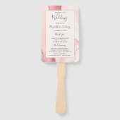 Blush Pink Gold Agate Wedding Program Handwaaier (Voorkant)