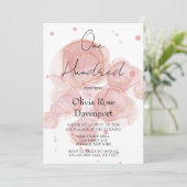 Blush Pink Gold Alcohol Ink 100th Birthday Party Kaart (Staand voorkant)