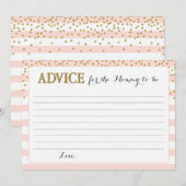Blush Pink Gold Baby Girl Shower Mam to be Mama Advieskaart (Voorkant / Achterkant)