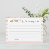 Blush Pink Gold Baby Girl Shower Mam to be Mama Advieskaart (Staand voorkant)