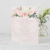 Blush Pink Gold Baby shower Kaart (Staand voorkant)