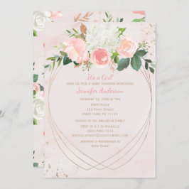 Blush Pink Gold Baby shower Kaart