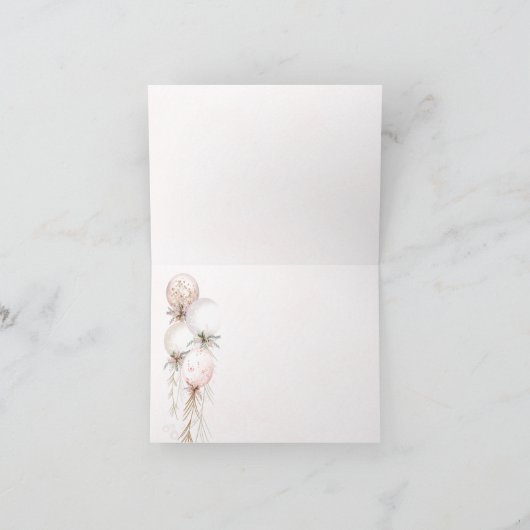 Blush Pink Gold Balloon Baby shower Bedankkaart (Binnen)