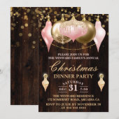 Blush Pink & Gold Baubles kerstfeest Kaart (Voorkant / Achterkant)