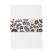 Blush Pink Gold Black Floral Wedding Uitnodigingen Wikkel (Achterkant Voorbeeld)