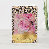 Blush Pink Gold Black Leopard Print Kaart (Voorkant)