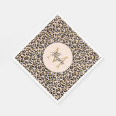 Blush Pink Gold Black Leopard Print Monogram Servet (Hoek)