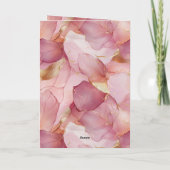 Blush Pink Gold Bladeren Bloemen Verjaardag Kaart (Achterkant)