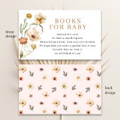 Blush Pink Gold Bloemen Boeken voor Baby shower Informatiekaartje