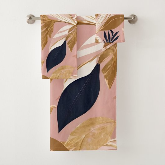 Blush Pink Gold Boho laat modern Collectie achter Bad Handdoek (Insitu)