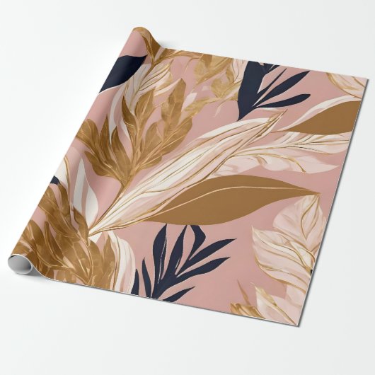 Blush Pink Gold Boho laat modern Collectie achter Cadeaupapier (Uitgerold)