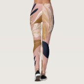 Blush Pink Gold Boho laat modern Collectie achter Leggings (Achterkant)
