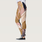 Blush Pink Gold Boho laat modern Collectie achter Leggings (Links)