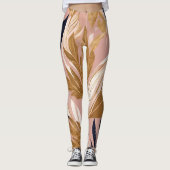 Blush Pink Gold Boho laat modern Collectie achter Leggings (Voorkant)