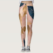 Blush Pink Gold Boho laat populair Collectie achte Leggings (Voorkant)