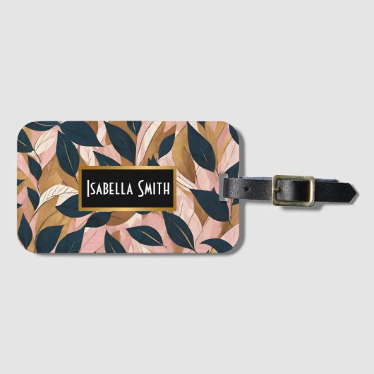 Blush Pink Gold Boho laat trendy Collectie achter Bagagelabel (Voorkant (horizontaal))