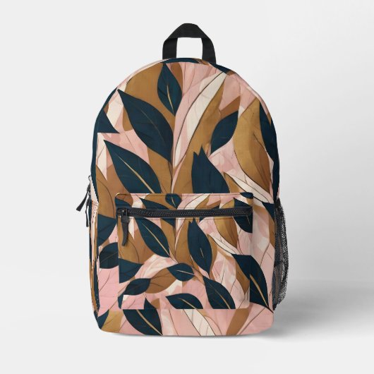 Blush Pink Gold Boho laat trendy Collectie achter Bedrukte Rugzak (Voorkant)