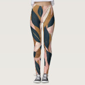 Blush Pink Gold Boho laat trendy Collectie achter Leggings (Voorkant)