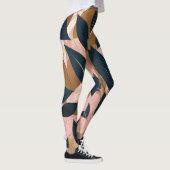 Blush Pink Gold Boho laat trendy Collectie achter Leggings (Rechts)