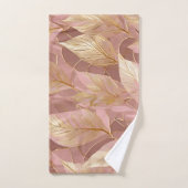 Blush Pink Gold Boho Modern Leaves Collectie Bad Handdoek (Handdoek)