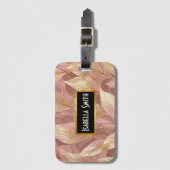 Blush Pink Gold Boho Modern Leaves Collectie Bagagelabel (Voorkant (verticaal))