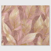 Blush Pink Gold Boho Modern Leaves Collectie Cadeaupapier (Vlak)
