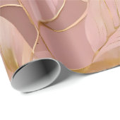 Blush Pink Gold Boho Modern Leaves Collectie Cadeaupapier (Rol Hoek)