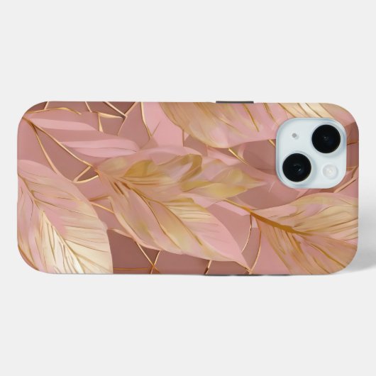 Blush Pink Gold Boho Modern Leaves Collectie Case-Mate iPhone Case (Achterkant (horizontaal))