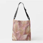 Blush Pink Gold Boho Modern Leaves Collectie Crossbody Tas (Achterkant)