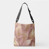 Blush Pink Gold Boho Modern Leaves Collectie Crossbody Tas (Voorkant)