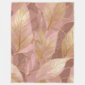 Blush Pink Gold Boho Modern Leaves Collectie Fleece Deken (Voorkant)