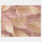 Blush Pink Gold Boho Modern Leaves Collectie Fleece Deken (Voorkant (Horizontaal))