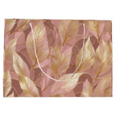 Blush Pink Gold Boho Modern Leaves Collectie Groot Cadeauzakje (Achterkant)