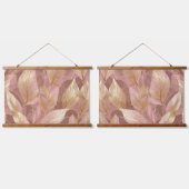 Blush Pink Gold Boho Modern Leaves Collectie Hangend Wandkleed (Dubbel)