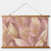 Blush Pink Gold Boho Modern Leaves Collectie Hangend Wandkleed (Voorkant 2)