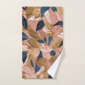 Blush Pink Gold Boho Popular Leaves Collectie Bad Handdoek (Handdoek)