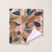 Blush Pink Gold Boho Popular Leaves Collectie Bad Handdoek (Wasdoekje)