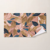 Blush Pink Gold Boho Popular Leaves Collectie Bad Handdoek (Handdoek)