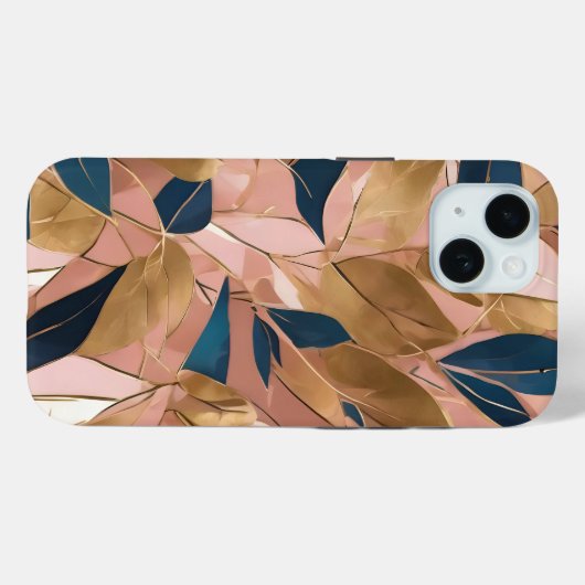 Blush Pink Gold Boho Popular Leaves Collectie Case-Mate iPhone Case (Achterkant (horizontaal))