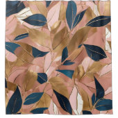 Blush Pink Gold Boho Popular Leaves Collectie Douchegordijn (Voorkant)