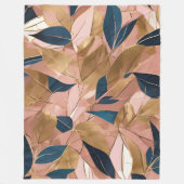 Blush Pink Gold Boho Popular Leaves Collectie Fleece Deken (Voorkant)